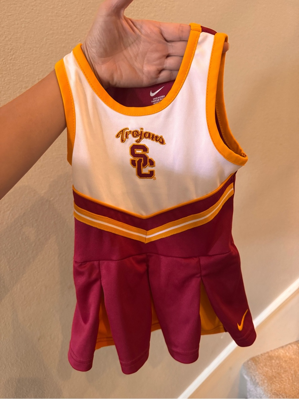 Nike toddler usc Trojans Maroon, Gold & White Cheer Tank Dress with bloomers